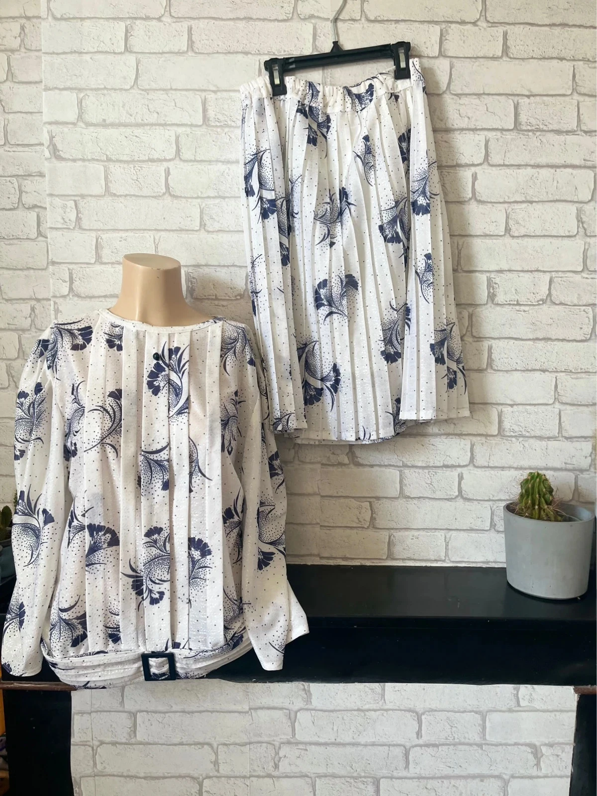Superbe ensemble 2 pièces T36/38 – Blouse + jupe fluide élégante